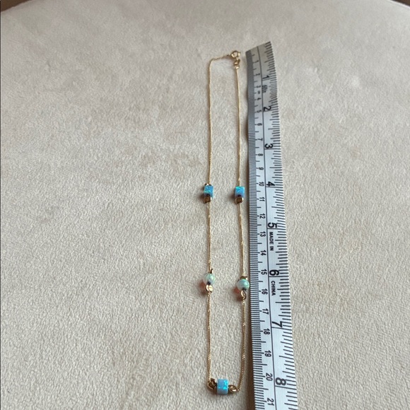 Magnolia Gold Necklace with Blue Accents - Picture 2 of 5